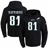 Printed Nike Philadelphia Eagles #81 Jordan Matthews Black Name & Number Men's Pullover Hoodie,baseball caps,new era cap wholesale,wholesale hats