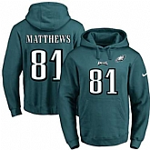 Printed Nike Philadelphia Eagles #81 Jordan Matthews Green Name & Number Men's Pullover Hoodie,baseball caps,new era cap wholesale,wholesale hats