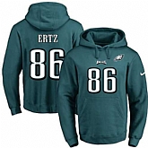 Printed Nike Philadelphia Eagles #86 Zach Ertz Green Name & Number Men's Pullover Hoodie,baseball caps,new era cap wholesale,wholesale hats