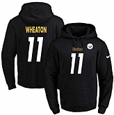 Printed Nike Pittsburgh Steelers #11 Markus Wheaton Black Name & Number Men's Pullover Hoodie,baseball caps,new era cap wholesale,wholesale hats