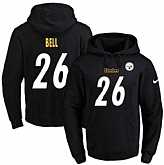 Printed Nike Pittsburgh Steelers #26 Le'Veon Bell Black Name & Number Men's Pullover Hoodie,baseball caps,new era cap wholesale,wholesale hats