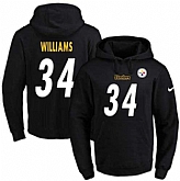 Printed Nike Pittsburgh Steelers #34 DeAngelo Williams Black Name & Number Men's Pullover Hoodie,baseball caps,new era cap wholesale,wholesale hats