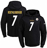 Printed Nike Pittsburgh Steelers #7 Ben Roethlisberger Black Name & Number Men's Pullover Hoodie,baseball caps,new era cap wholesale,wholesale hats