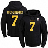 Printed Nike Pittsburgh Steelers #7 Ben Roethlisberger Pro Line Black Name & Number Men's Pullover Hoodie,baseball caps,new era cap wholesale,wholesale hats