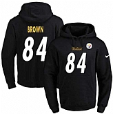 Printed Nike Pittsburgh Steelers #84 Antonio Brown Black Name & Number Men's Pullover Hoodie,baseball caps,new era cap wholesale,wholesale hats