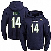 Printed Nike San Diego Chargers #14 Dan Fouts Dark Blue Name & Number Men's Pullover Hoodie,baseball caps,new era cap wholesale,wholesale hats