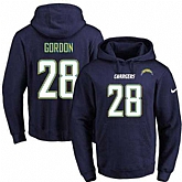 Printed Nike San Diego Chargers #28 Melvin Gordon Dark Blue Name & Number Men's Pullover Hoodie,baseball caps,new era cap wholesale,wholesale hats