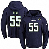 Printed Nike San Diego Chargers #55 Junior Seau Dark Blue Name & Number Men's Pullover Hoodie,baseball caps,new era cap wholesale,wholesale hats