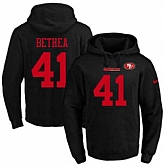 Printed Nike San Francisco 49ers #41 Antoine Bethea Black Name & Number Men's Pullover Hoodie,baseball caps,new era cap wholesale,wholesale hats