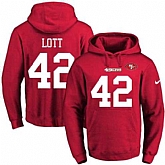 Printed Nike San Francisco 49ers #42 Ronnie Lott Red Name & Number Men's Pullover Hoodie,baseball caps,new era cap wholesale,wholesale hats