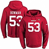 Printed Nike San Francisco 49ers #52 NaVorro Bowman Red Name & Number Men's Pullover Hoodie,baseball caps,new era cap wholesale,wholesale hats