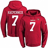 Printed Nike San Francisco 49ers #7 Colin Kaepernick Red Name & Number Men's Pullover Hoodie,baseball caps,new era cap wholesale,wholesale hats