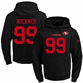 Printed Nike San Francisco 49ers #99 DeForest Buckner Black Name & Number Men's Pullover Hoodie,baseball caps,new era cap wholesale,wholesale hats
