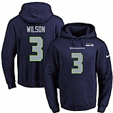 Printed Nike Seattle Seahawks #3 Russell Wilson Navy Name & Number Men's Pullover Hoodie,baseball caps,new era cap wholesale,wholesale hats