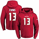 Printed Nike Tampa Bay Buccaneers #13 Mike Evans Red Name & Number Men's Pullover Hoodie,baseball caps,new era cap wholesale,wholesale hats