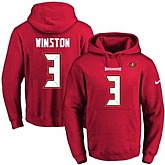 Printed Nike Tampa Bay Buccaneers #3 Jameis Winston Red Name & Number Men's Pullover Hoodie,baseball caps,new era cap wholesale,wholesale hats