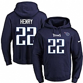 Printed Nike Tennessee Titans #22 Derrick Henry Navy Name & Number Men's Pullover Hoodie,baseball caps,new era cap wholesale,wholesale hats