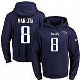 Printed Nike Tennessee Titans #8 Marcus Mariota Navy Name & Number Men's Pullover Hoodie,baseball caps,new era cap wholesale,wholesale hats