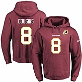 Printed Nike Washington Redskins #8 Kirk Cousins Red Name & Number Men's Pullover Hoodie,baseball caps,new era cap wholesale,wholesale hats