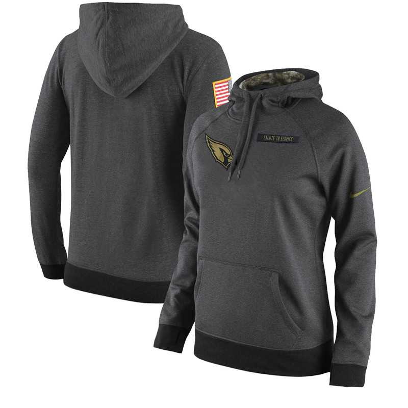 Youth Nike Arizona Cardinals Anthracite Salute to Service Pullover Hoodie