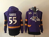 Baltimore Ravens #55 Terrell Suggs Purple All Stitched Hooded Sweatshirt,baseball caps,new era cap wholesale,wholesale hats