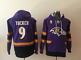 Baltimore Ravens #9 Justin Tucker Purple All Stitched Hooded Sweatshirt,baseball caps,new era cap wholesale,wholesale hats
