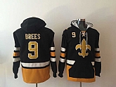 New Orleans Saints #9 Drew Brees Black All Stitched Hooded Sweatshirt,baseball caps,new era cap wholesale,wholesale hats