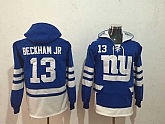 New York Giants #13 Odell Beckham Jr Blue All Stitched Hooded Sweatshirt,baseball caps,new era cap wholesale,wholesale hats