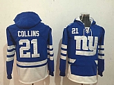New York Giants #21 Landon Collins Blue All Stitched Hooded Sweatshirt,baseball caps,new era cap wholesale,wholesale hats