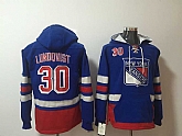 New York Rangers #30 Henrik Lundqvist Blue All Stitched Hooded Sweatshirt,baseball caps,new era cap wholesale,wholesale hats