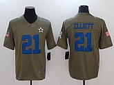 Nike Dallas Cowboys #21 Ezekiel Elliott Olive Salute To Service Limited Jersey,baseball caps,new era cap wholesale,wholesale hats