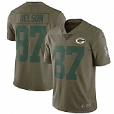 Nike Green Bay Packers #87 Jordy Nelson Olive Salute To Service Limited Jersey,baseball caps,new era cap wholesale,wholesale hats