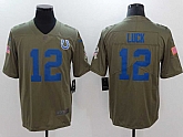 Nike Indianapolis Colts #12 Andrew Luck Olive Salute To Service Limited Jersey,baseball caps,new era cap wholesale,wholesale hats