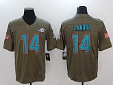 Nike Miami Dolphins #14 Jarvis Landry Olive Salute To Service Limited Jersey,baseball caps,new era cap wholesale,wholesale hats