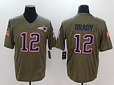 Nike New England Patriots #12 Tom Brady Olive Salute To Service Limited Jersey,baseball caps,new era cap wholesale,wholesale hats