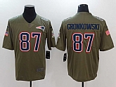 Nike New England Patriots #87 Rob Gronkowski Olive Salute To Service Limited Jersey,baseball caps,new era cap wholesale,wholesale hats