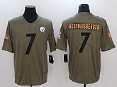 Nike Pittsburgh Steelers #7 Ben Roethlisberger Olive Salute To Service Limited Jersey,baseball caps,new era cap wholesale,wholesale hats