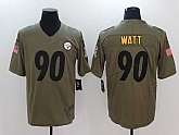 Nike Pittsburgh Steelers #90 T.J. Watt Olive Salute To Service Limited Jersey,baseball caps,new era cap wholesale,wholesale hats