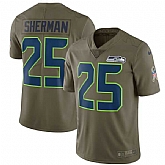 Nike Seattle Seahawks #25 Richard Sherman Olive Salute To Service Limited Jersey,baseball caps,new era cap wholesale,wholesale hats