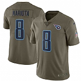Nike Tennessee Titans #8 Marcus Mariota Olive Salute To Service Limited Jersey,baseball caps,new era cap wholesale,wholesale hats
