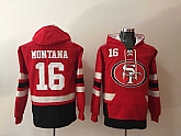 San Francisco 49ers #16 Joe Montana Red All Stitched Hooded Sweatshirt,baseball caps,new era cap wholesale,wholesale hats