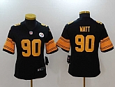Women Limited Nike Pittsburgh Steelers #90 T.J. Watt Black Color Rush Jerseys,baseball caps,new era cap wholesale,wholesale hats
