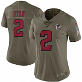 Women Nike Atlanta Falcons #2 Matt Ryan Olive Salute To Service Limited Jersey,baseball caps,new era cap wholesale,wholesale hats