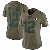 Women Nike Green Bay Packers #12 Aaron Rodgers Olive Salute To Service Limited Jersey,baseball caps,new era cap wholesale,wholesale hats