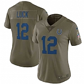 Women Nike Indianapolis Colts #12 Andrew Luck Olive Salute To Service Limited Jersey,baseball caps,new era cap wholesale,wholesale hats