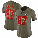 Women Nike Kansas City Chiefs #87 Travis Kelce Olive Salute To Service Limited Jersey,baseball caps,new era cap wholesale,wholesale hats