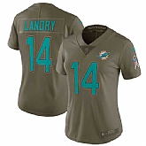 Women Nike Miami Dolphins #14 Jarvis Landry Olive Salute To Service Limited Jersey,baseball caps,new era cap wholesale,wholesale hats
