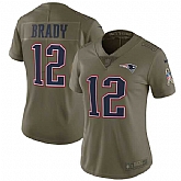 Women Nike New England Patriots #12 Tom Brady Olive Salute To Service Limited Jersey,baseball caps,new era cap wholesale,wholesale hats