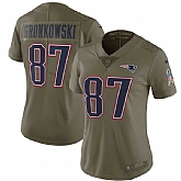 Women Nike New England Patriots #87 Gronkowski Olive Salute To Service Limited Jersey,baseball caps,new era cap wholesale,wholesale hats
