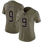 Women Nike New Orleans Saints #9 Drew Brees Olive Salute To Service Limited Jersey,baseball caps,new era cap wholesale,wholesale hats